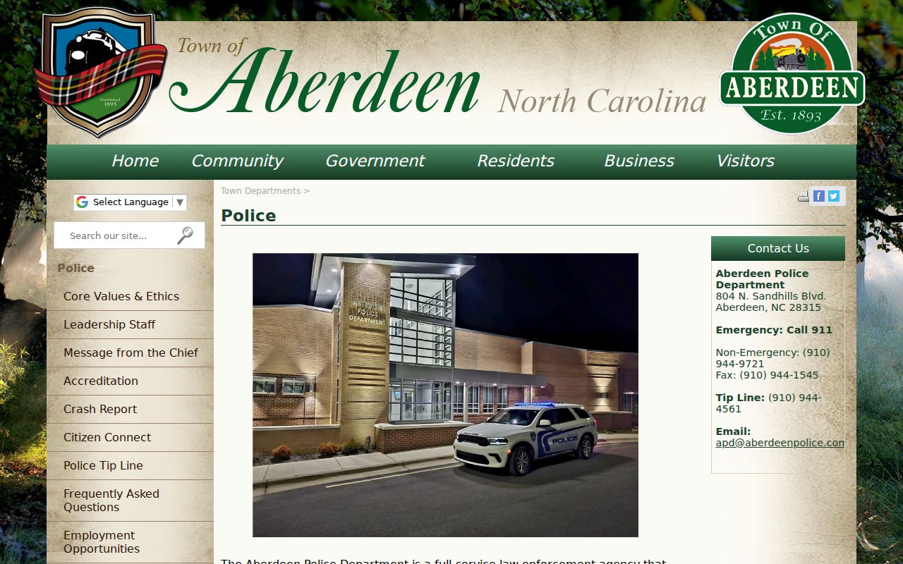 Aberdeen court records image from the Aberdeen Police Department source