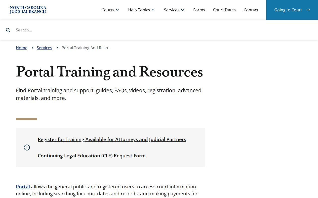 Moore County docket search Portal training