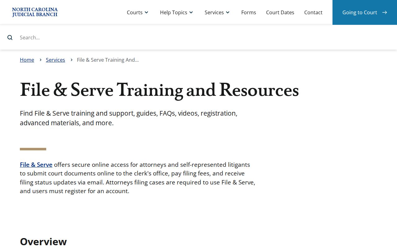 Moore County case search File and Serve resources