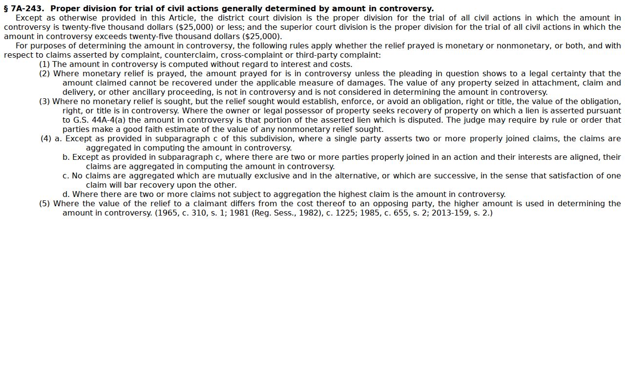 Moore County civil court dockets jurisdiction statute source