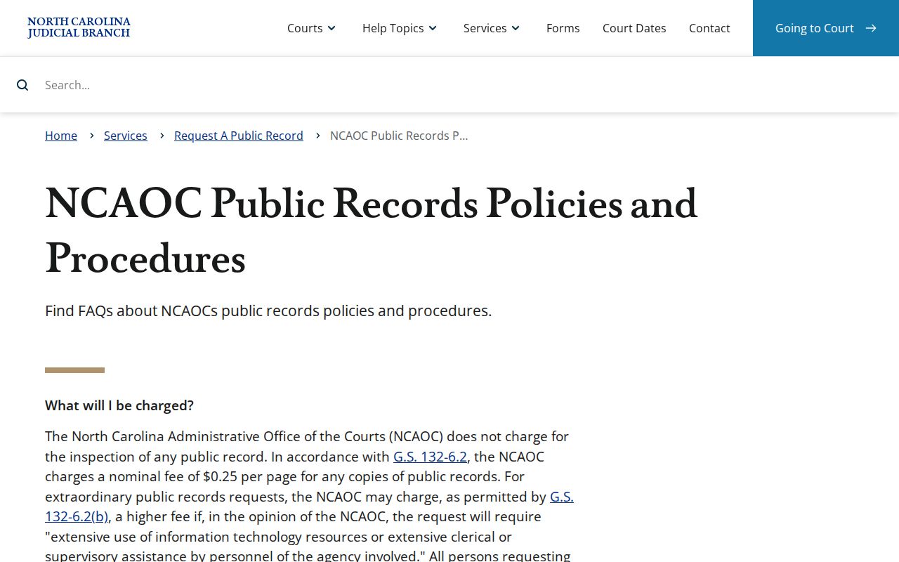 Moore County court records NCAOC copying policies