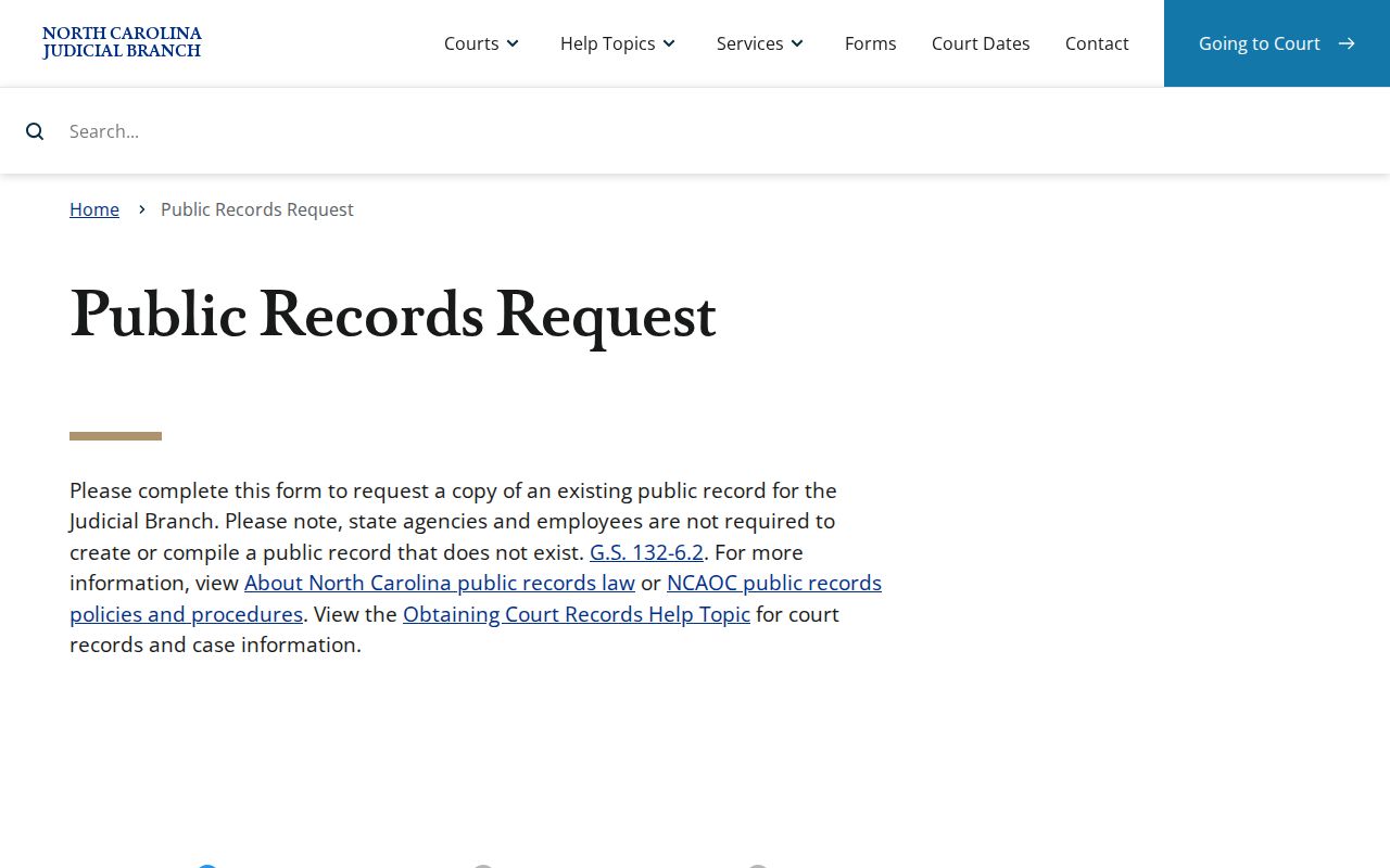 Moore County court records public records request form