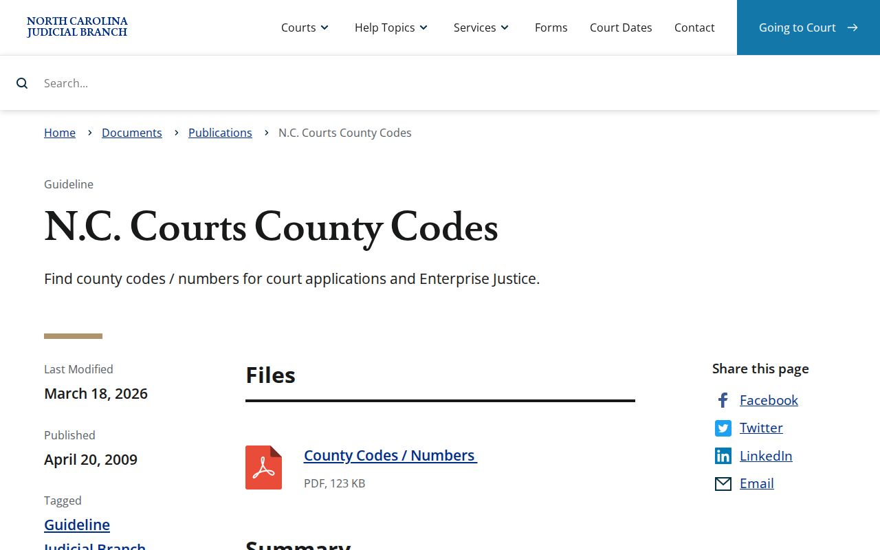 Moore County court docket county code reference