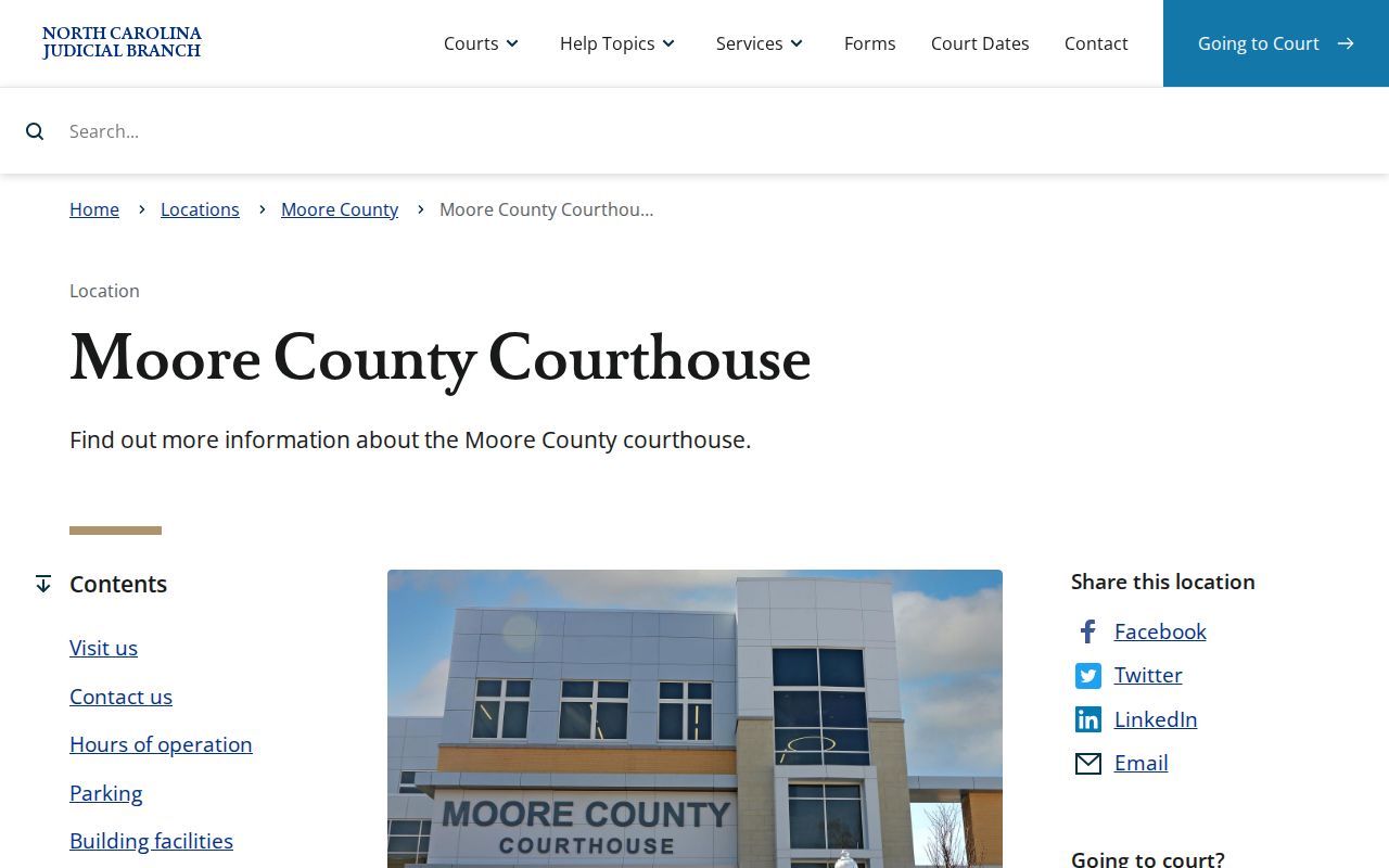 Moore County court docket courthouse access