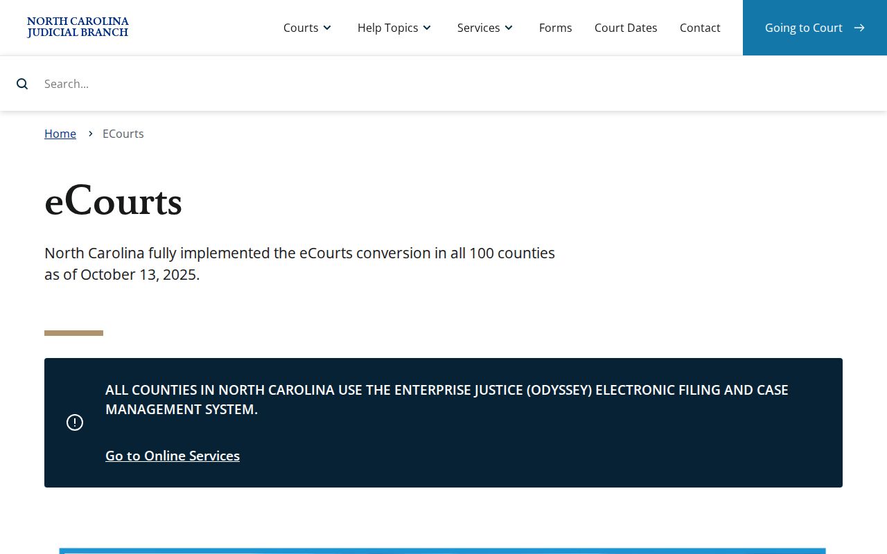 Moore County court docket eCourts access