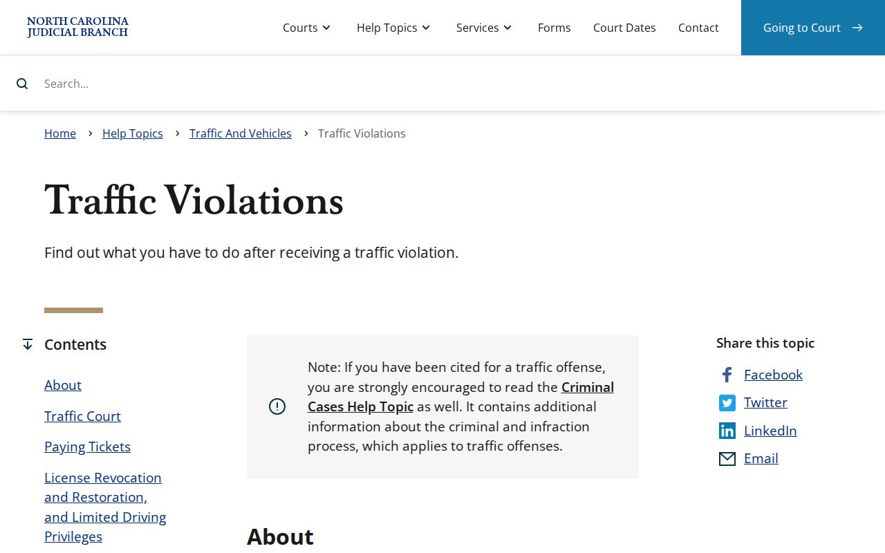 Moore County traffic court records traffic violations guidance