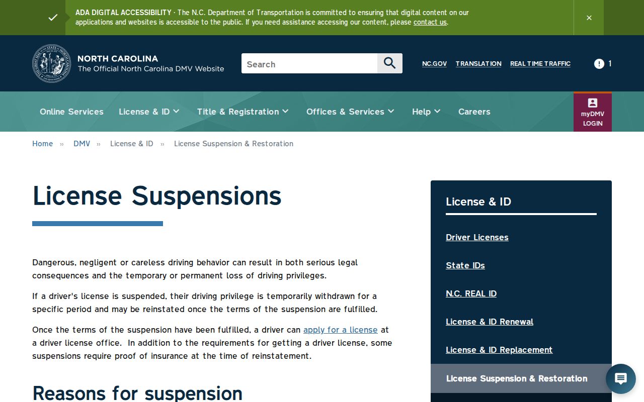 Moore County traffic court records NCDMV suspension information